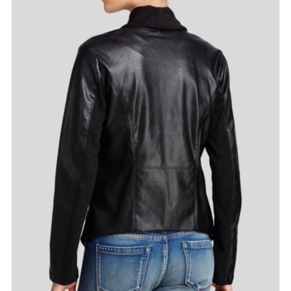 Blank NYC Faux Leather Moto Drape Jacket Size Small - Picture 2 of 5